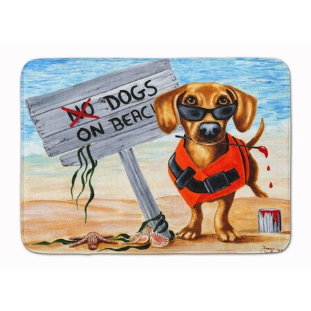 Carolines Treasures The Dog Beach Dachshund Machine Washable Memory Foam Mat AMB1341RUG
